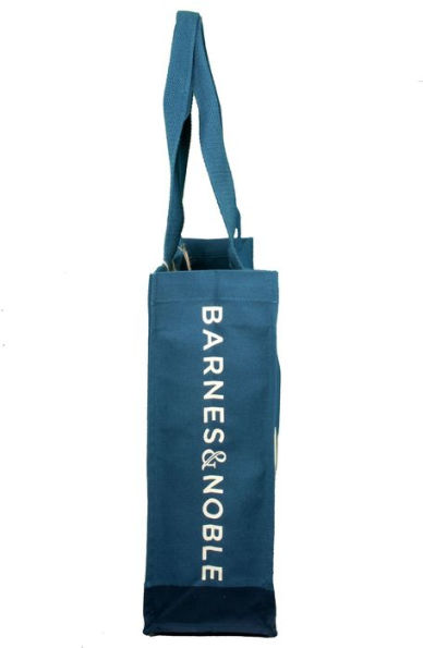 100% Cotton Blue Canvas Tote with Natural Colour Print