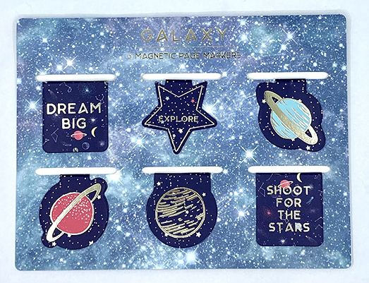 Magnetic Bookmarks Set of 6 Galaxy
