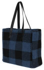 Alternative view 3 of B&N Exclusive Blue Buffalo Plaid Sherpa Tote