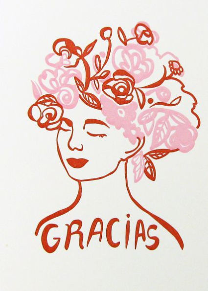 Thank You Greeting Card Gracias Woman