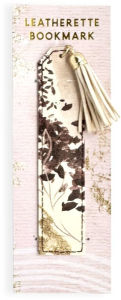 Leatherette Bookmark Purple Flowers with Tassel