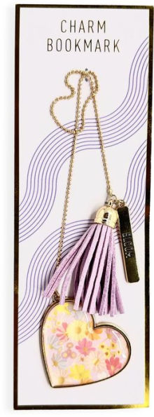 Bookmark Charm Enamel Heart Bloom w/ Tassel
