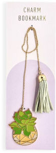 Title: Bookmark Charm Enamel Fern in Basket w/ Tassel