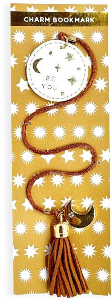 Bookmark Leatherette Be You with Tassel and Enamel Charm Moon
