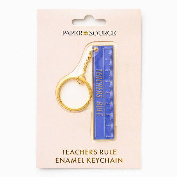 Teachers Rule Enamel Keychain