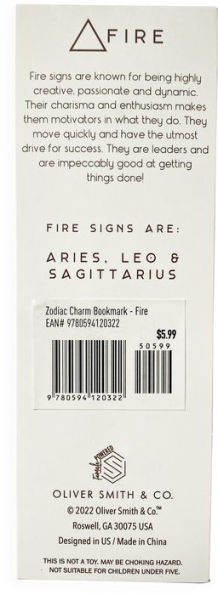 Zodiac Elements Charm Bookmark - Fire