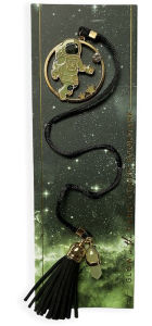 Celestial Leatherette Bookmark with Tassel Gold Accents by Oliver Smith &  Co, LLC