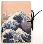Alternative view 1 of Leather Journal w/ Lace - Hokusai Wave