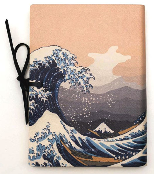 Leather Journal w/ Lace - Hokusai Wave