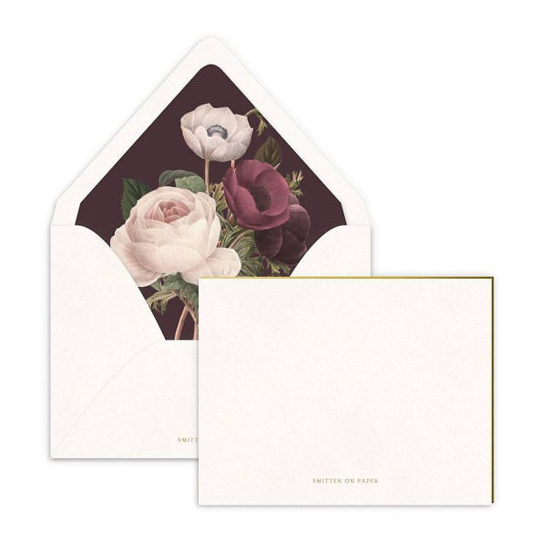 Correspondence Classic Peony Luxe Lined Noteset S/10