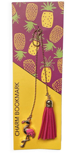 Bookmark Charm Enamel Flamingo w/ Tassel