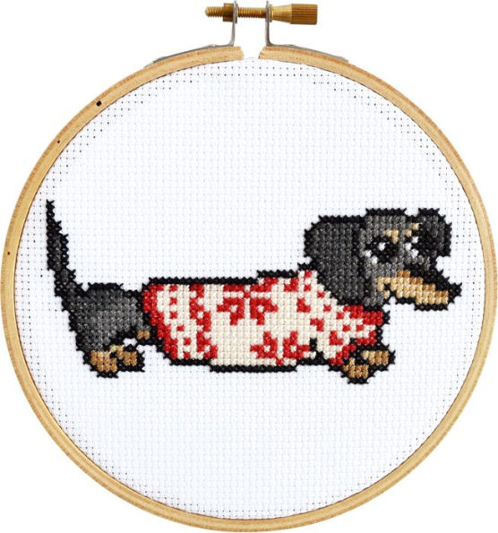 Cozy Dachshund DIY Cross Stitch Kit