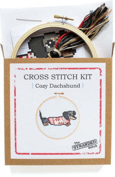 Cozy Dachshund DIY Cross Stitch Kit