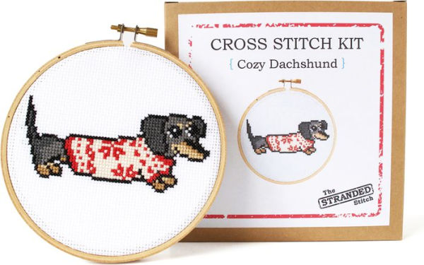 Cozy Dachshund DIY Cross Stitch Kit