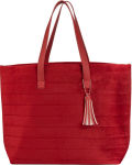 Alternative view 1 of B&N Exclusive Red Quilted Velvet Tote