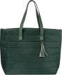 B&N Exclusive Green Quilted Velvet Tote