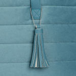 Alternative view 3 of B&N Exclusive Silvery Blue Quilted Velvet Tote