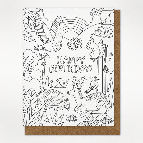 BDAY Color Woodland Critters