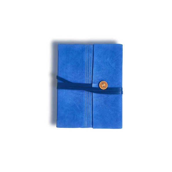 Handstitched Blue Suede Journal