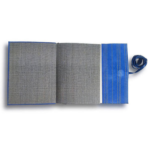 Handstitched Blue Suede Journal