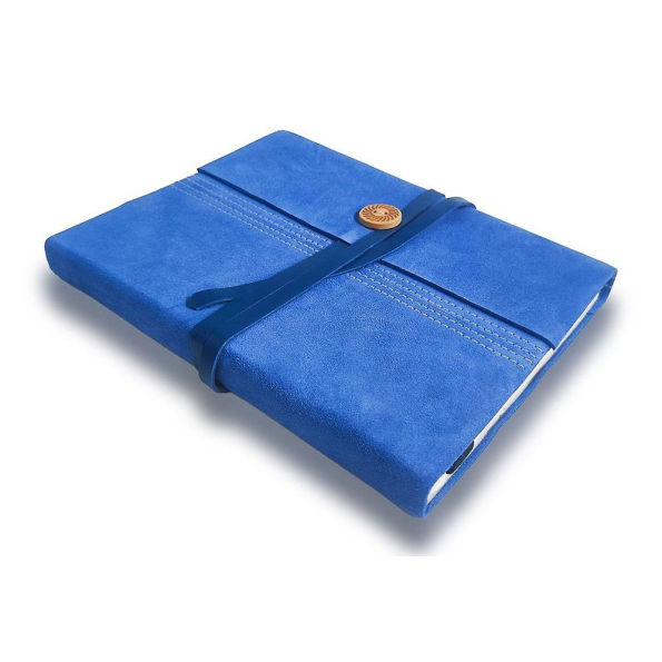 Handstitched Blue Suede Journal