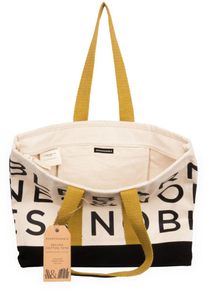 Barnes & Noble Repeat Deluxe Tote, 100% Organic Cotton Canvas with zipper opening