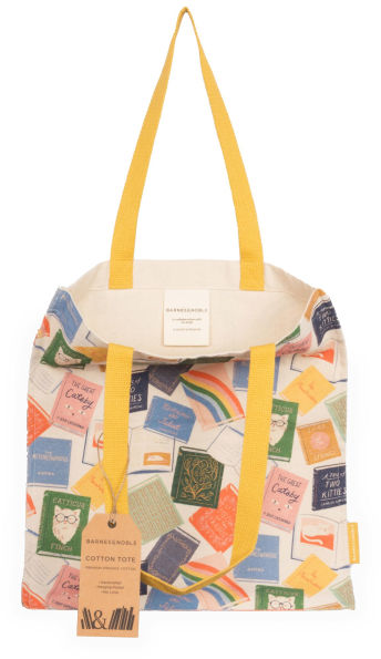 Cat Books Tote, 100% Organic Cotton Canvas