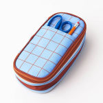Alternative view 1 of Blue Grid Expandable Pencil Case