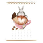 Alternative view 2 of 2026 Dear Hancock Bunny Calendar-Hare at the Caf