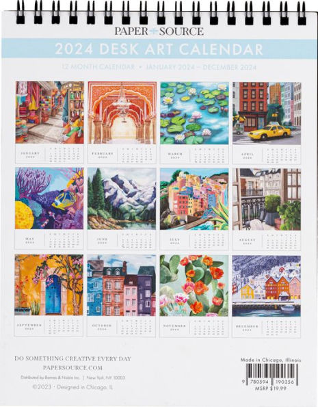 2024 Desk Art Easel Calendar