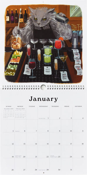 2025 Paper Source Catitude Wall Calendar 12 x 12