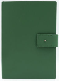 Title: Green Leather Journal with Button Closure and Dotted pages