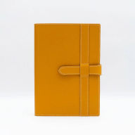 Title: Yellow Leather Journal with Leather Flap Closure and Lined pages