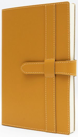 Yellow Leather Journal with Leather Flap Closure and Lined pages
