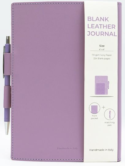 Purple Leather Journal with pen included and Blank Pages