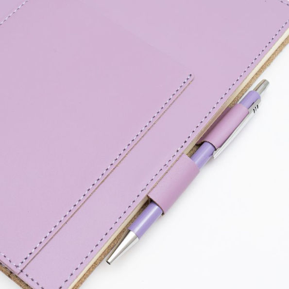 Purple Leather Journal with pen included and Blank Pages