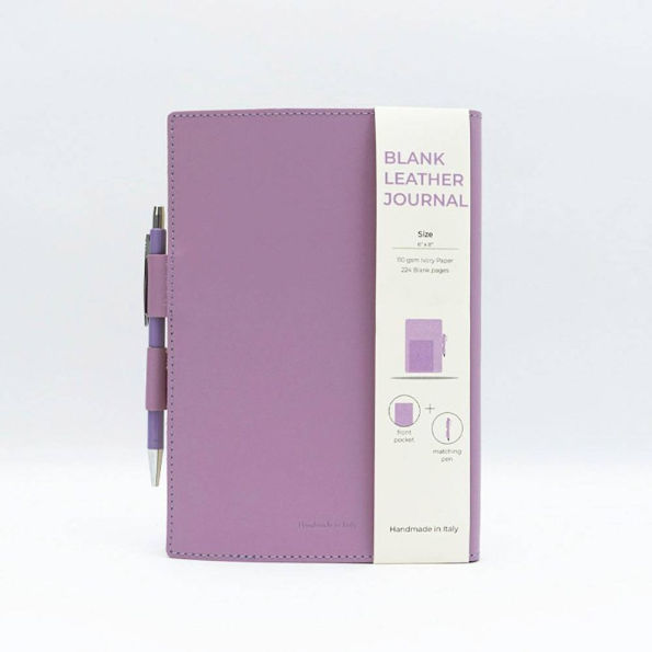 Purple Leather Journal with pen included and Blank Pages