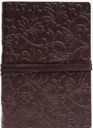 Title: Wine Embossed Leather Journal with Tie Closure and Blank Closure