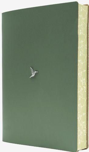 Sage Green Brass Hummingbird journal