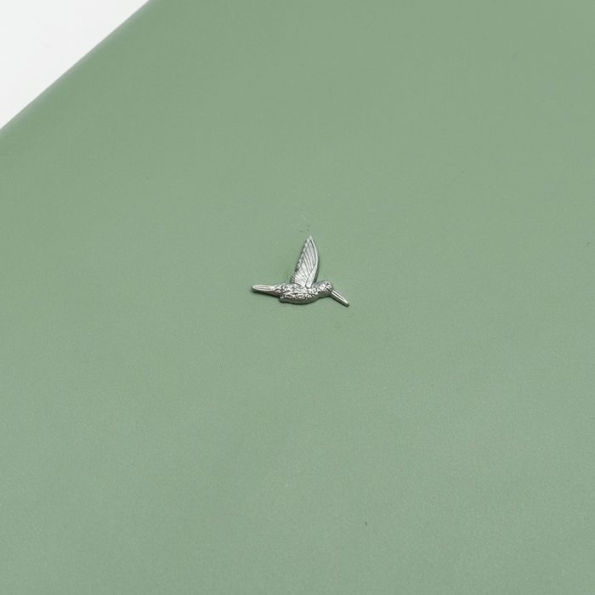 Sage Green Brass Hummingbird journal