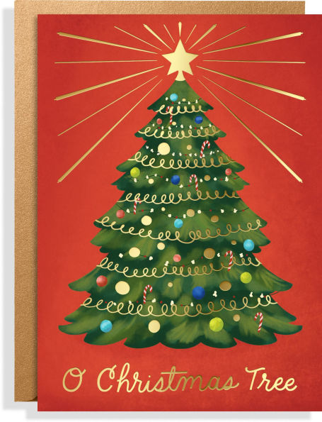 XMAS OFF/FOIL A6 O Christmas Tree FLD S/10