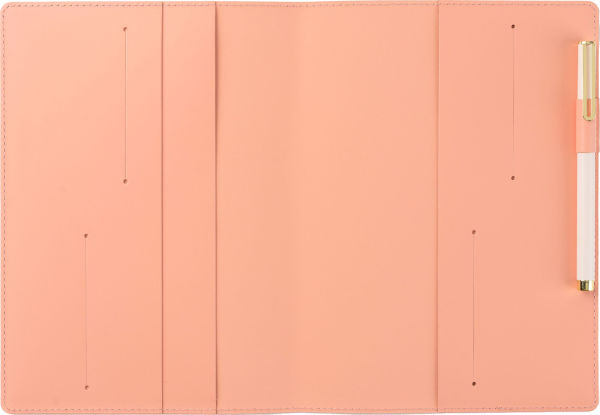 Paper Source Peach Leather Refillable A5 Journal Cover