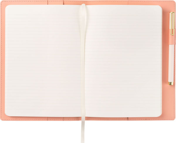 Paper Source Peach Leather Refillable A5 Journal Cover