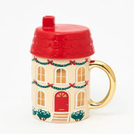 Title: Holiday House Lidded Mug