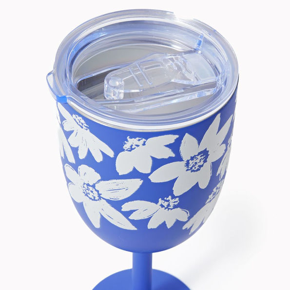 Lidded Floral Wine Tumbler Exclusive