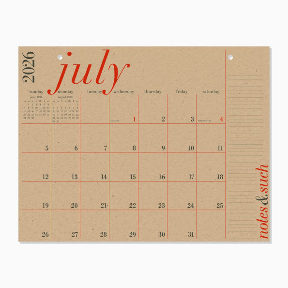 2026 Paper Source The Great Big Calendar