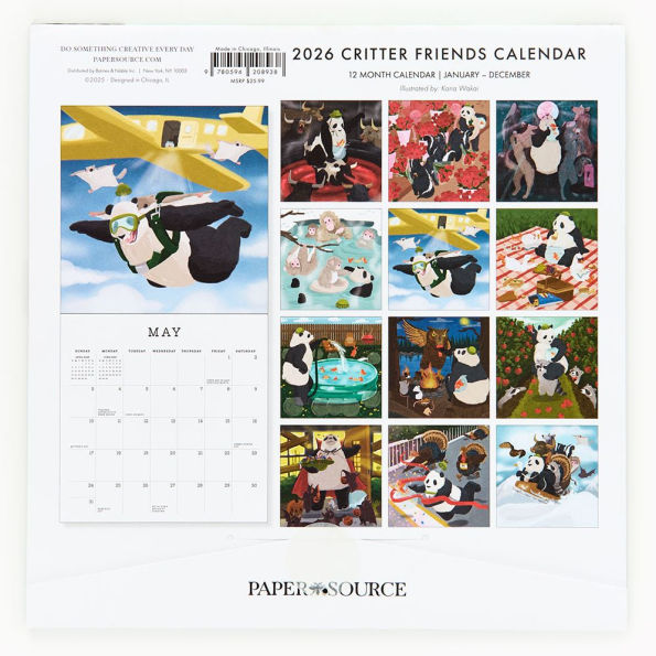 2026 Paper Source Critter Friends Calendar