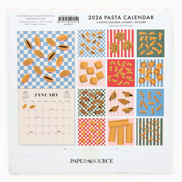 2026 Paper Source Pasta Calendar
