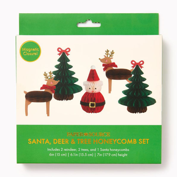 Santa, Deer and Tree Honeycomb Set