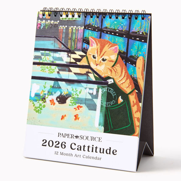 2026 Paper Source Catitude Desk Easel Calendar